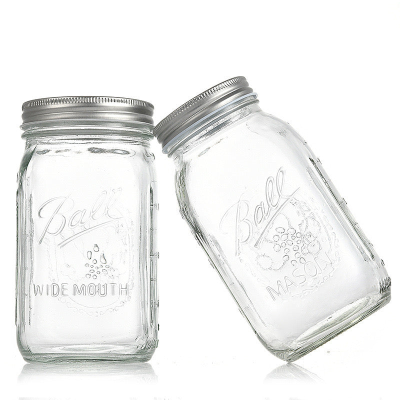 Mason Clear Quilted 230ml Half Pint Jars and Lids (73mm Reg Mouth) – 12 Pack