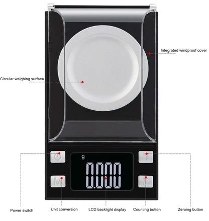 50g Precision Miniature Electronic Scale 0.001g accuracy